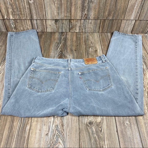 Levis 517 Gray Distressed Straight Leg Denim Jeans - Picture 3 of 5